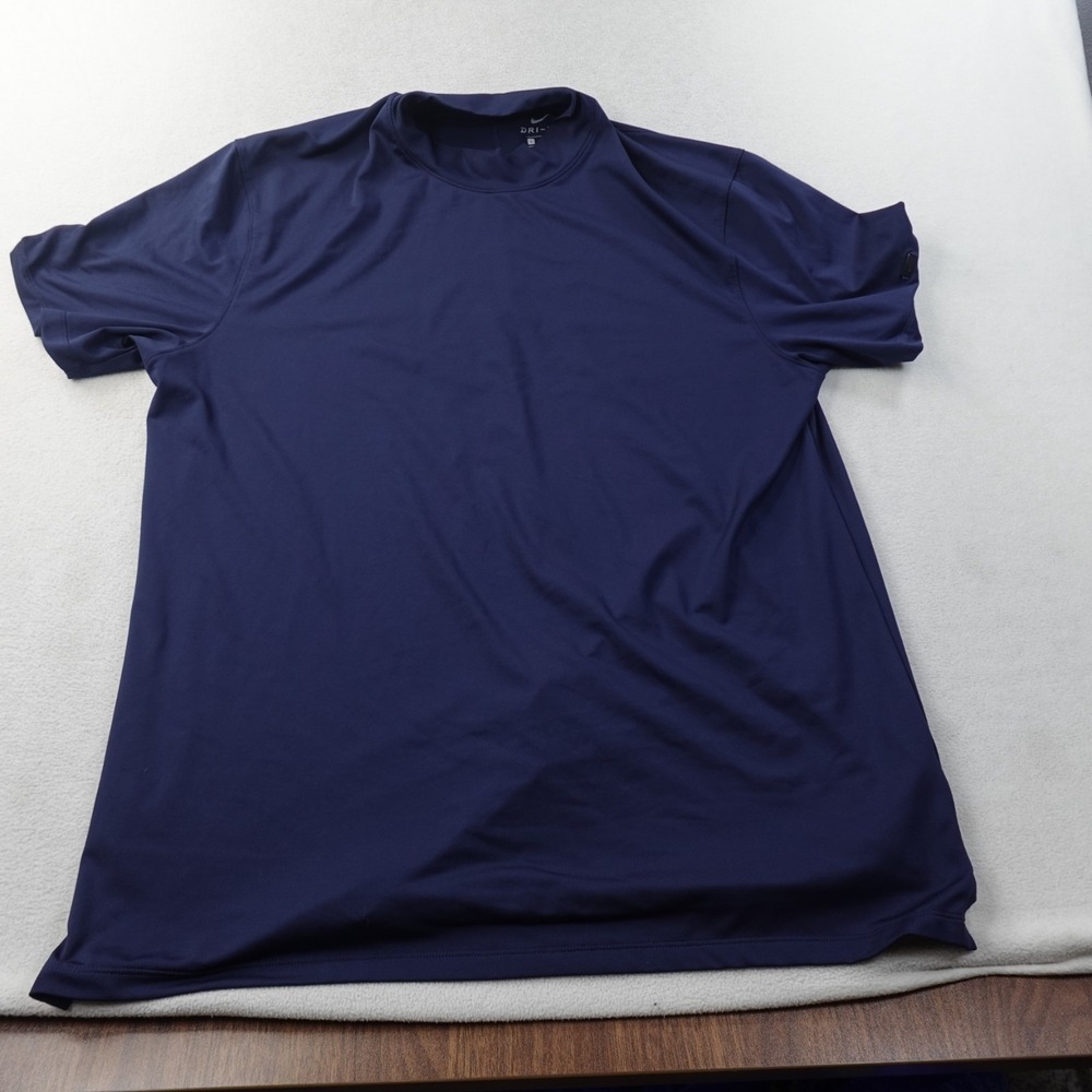 Nike Tiger Woods TW Vapor Dri-FIT Mock Neck Golf Shirt Mens L Navy BQ6724
